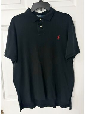 Polo Ralph Lauren Black Polo Shirt, Mens Size Large